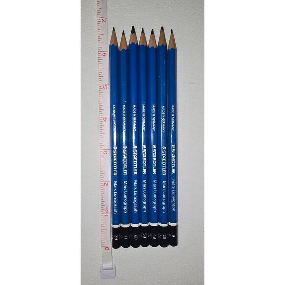 7pc Staedtler Mars Lumograph 100 Drawing Sketching Sketch Art Graphite Pencils - Picture 1 of 1